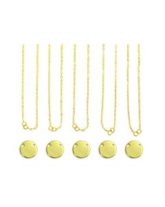Halskettingset | grote cirkel | goudkleurig | 5 stuks