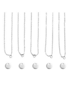 Halskettingset | kleine cirkel | zilverkleurig | 5 stuks