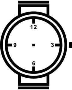 Klokstempel horloge, Ø28 mm