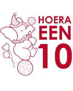 Hoera een 10 olifant, 28x25mm