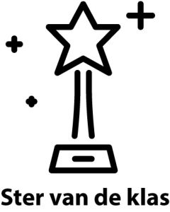 Trofee: ster van de klas, 23x28mm