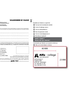 Bon voor een stempelplaatje Posta P800 