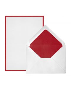 Crown Mill | enveloppen en vellen A5 | wit - rood