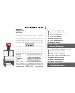 Waardebon voor een tekstplaatje van een Colop 2660 Datumstempel
