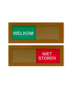 Schuifbord 150 x 55 mm, Brons, welkom - niet storen