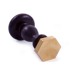 Lakstempel zeshoek, initialen 30 x 25 mm