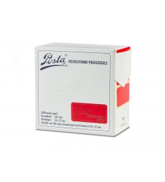 Zegeletiketten, rood, 50x25mm, zelfklevend, doosje van 100 stuks