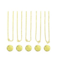 Halskettingset | grote cirkel | goudkleurig | 5 stuks
