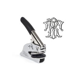 Preegstempel - blinddrukstempel, met monogram