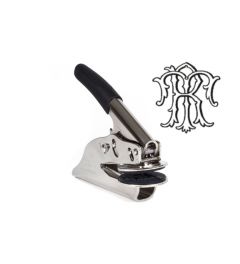 Preegstempel - blinddrukstempel, met monogram