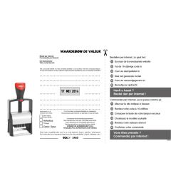 Waardebon voor een tekstplaatje van een Colop 2460 Datumstempel