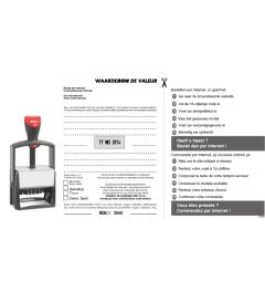 Waardebon voor een tekstplaatje van een Colop 2860 Datumstempel
