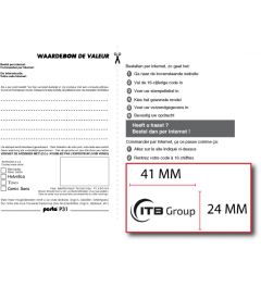 Waardebon voor een Posta Eco 31 tekstplaatje van een  Bedrijfsstempel
