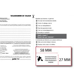 Waardebon voor een Posta Eco 34 tekstplaatje van een  Bedrijfsstempel