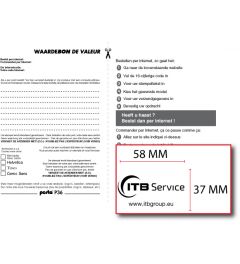 Waardebon voor een Posta Eco 36 tekstplaatje van een Bedrijfsstempel