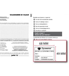 Waardebon voor een Posta Eco 38 tekstplaatje van een Bedrijfsstempel