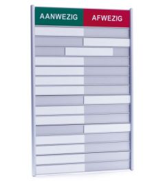 Aan-Afwezigheidsbord met groen-rode kopstrook