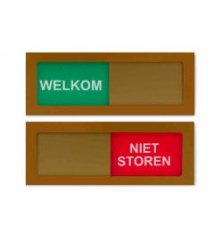 Schuifbord 150 x 55 mm, Brons, welkom - niet storen