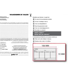 Waardebon voor een Posta Eco 39 tekstplaatje van een Bedrijfsstempel