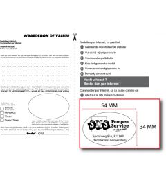 Waardebon voor een tekstplaatje van een Trodat Printy 44055 Bedrijfsstempel