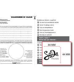 Waardebon voor een tekstplaatje van een Trodat Printy 46045 Bedrijfsstempel