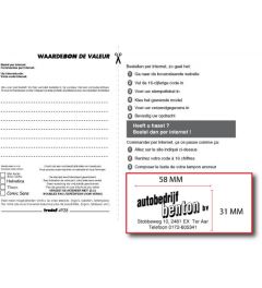 Waardebon voor een tekstplaatje van een Trodat Printy 4928 Bedrijfsstempel