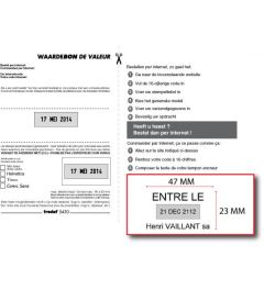 Waardebon voor een tekstplaatje van een Professional 5430 Bedrijfsstempel