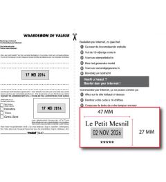 Waardebon voor een tekstplaatje van een Professional 5440 Bedrijfsstempel