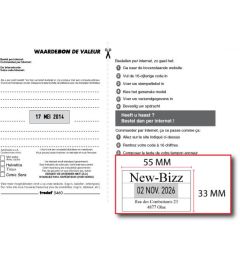 Waardebon voor een tekstplaatje van een Professional 5460 Bedrijfsstempel