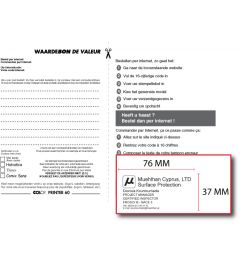 Waardebon voor een Colop Printer 60 tekstplaatje van een Bedrijfsstempel