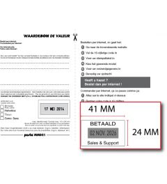 Waardebon voor een Posta Eco D31 tekstplaatje van een Bedrijfsstempel