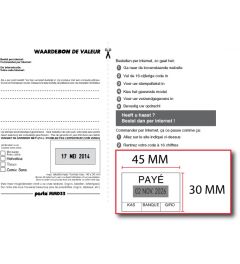 Waardebon voor een Posta Eco D33 tekstplaatje van een Bedrijfsstempel