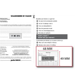 Waardebon voor een Posta Eco D38 tekstplaatje van een Bedrijfsstempel