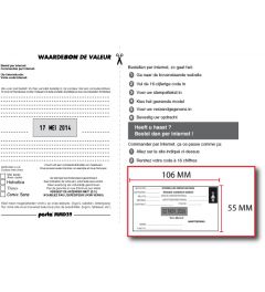 Waardebon voor een Posta Eco D39 tekstplaatje van een Bedrijfsstempel
