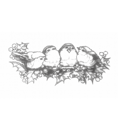 Kerststempel vogeltjes