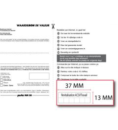 Waardebon voor een Posta MM 20 tekstplaatje van een Bedrijfsstempel