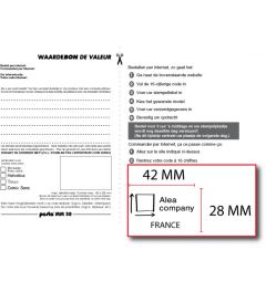 Waardebon voor een Posta MM 30 tekstplaatje van een Bedrijfsstempel