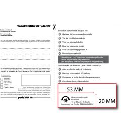 Waardebon voor een Posta MM 40 tekstplaatje van een  Bedrijfsstempel
