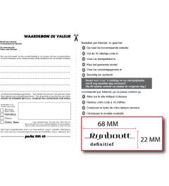 Waardebon voor een Posta MM 60 tekstplaatje van een  Bedrijfsstempel