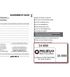 Waardebon voor een Posta MM 65 tekstplaatje van een  Bedrijfsstempel