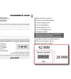 Waardebon voor een Posta MM D30 tekstplaatje van een  Bedrijfsstempel
