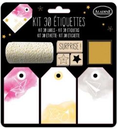 Labelset: 30 etiketten + stempels en draad