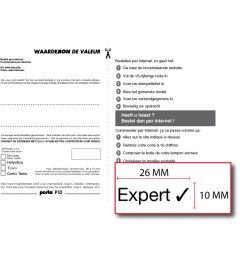 Waardebon voor een Posta P10 tekstplaatje van een  Bedrijfsstempel