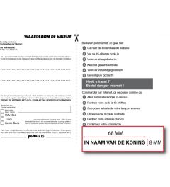 Waardebon voor een Posta P15 tekstplaatje van een  Bedrijfsstempel