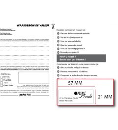 Waardebon voor een Posta P40 tekstplaatje van een  Bedrijfsstempel