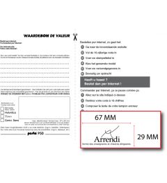 Waardebon voor een Posta P50 tekstplaatje van een  Bedrijfsstempel