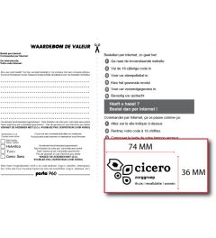 Waardebon voor een Posta P60 tekstplaatje van een  Bedrijfsstempel