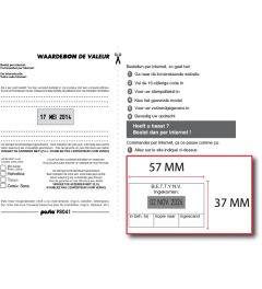 Waardebon voor een Posta P8041 tekstplaatje van een Bedrijfsstempel